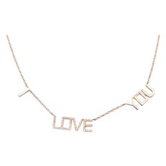 14 Karat Yellow Gold Diamond “I LOVE YOU” Necklace