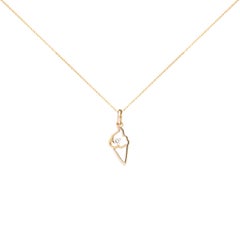 14 Karat Yellow Gold Diamond Ice Cream Necklace