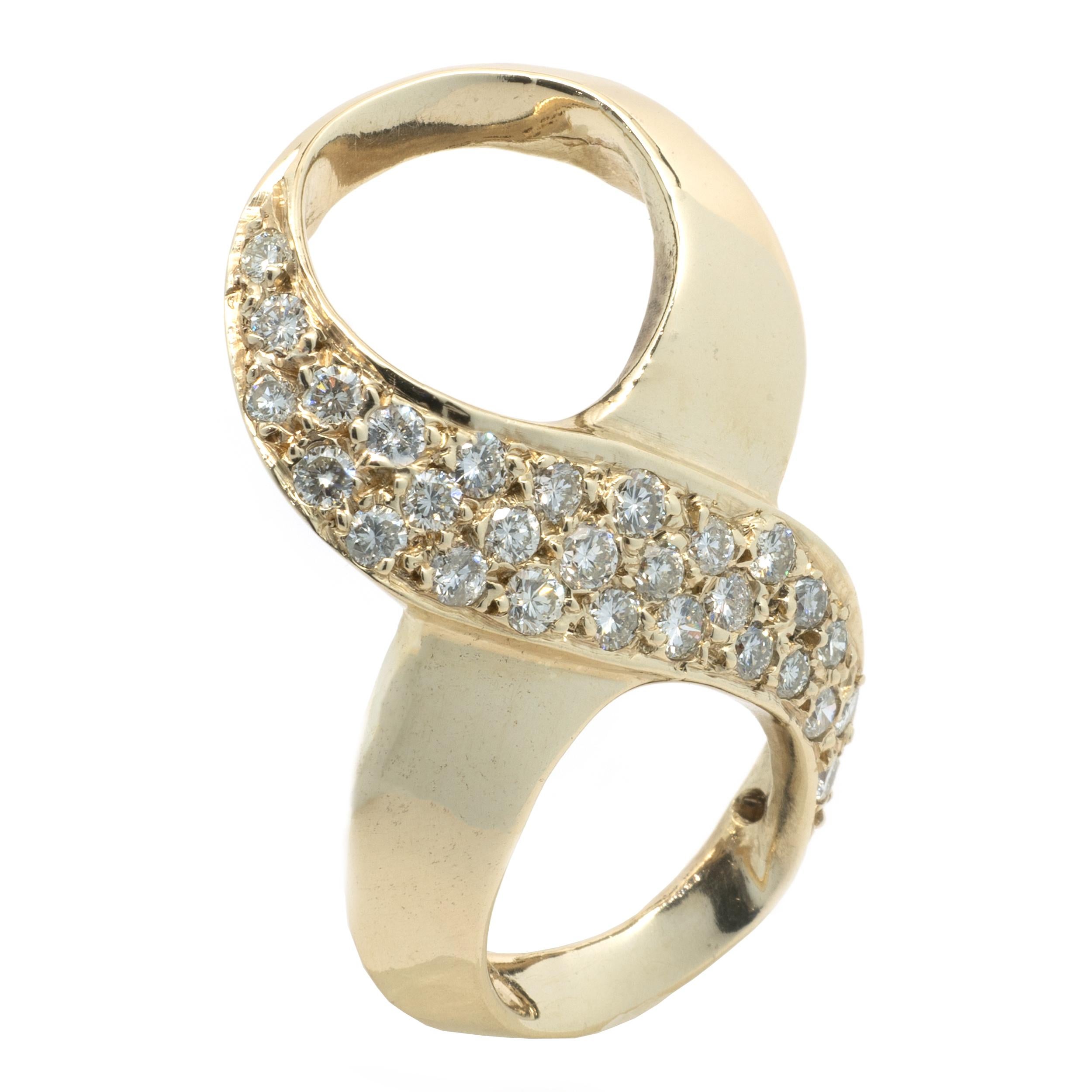 14 Karat Yellow Gold Diamond Infinity Slide Pendant In Excellent Condition In Scottsdale, AZ