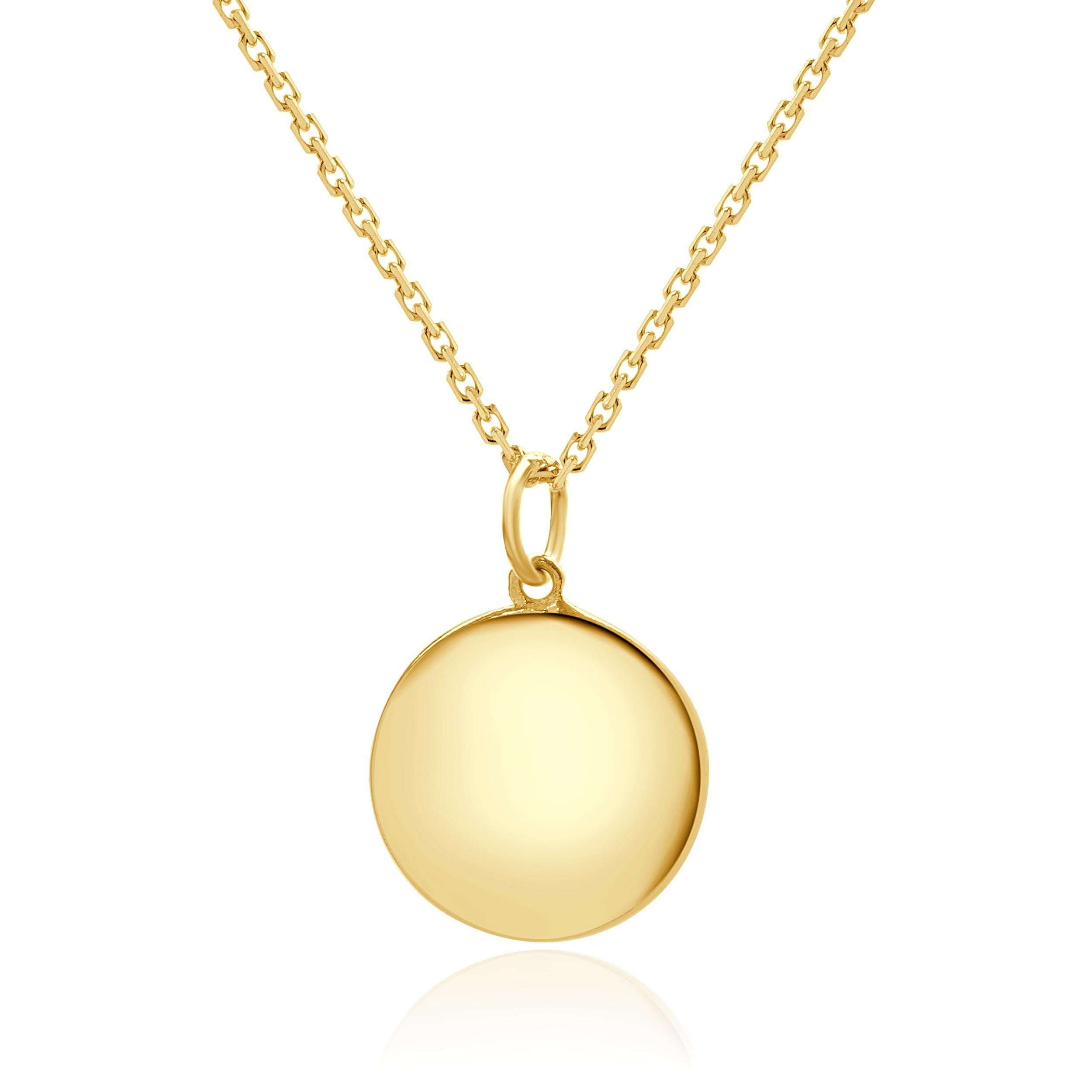 Designer: personalizzato
Materiale: oro giallo 14 carati
Diamanti: 11 diamanti rotondi taglio brillante = 0,11cttw
Colore: G
Chiarezza: SI1
Dimensioni: la collana misura 18 pollici di lunghezza
Peso: 3.18 grammi