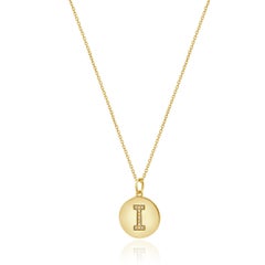 14 Karat Yellow Gold Diamond Initial I Necklace