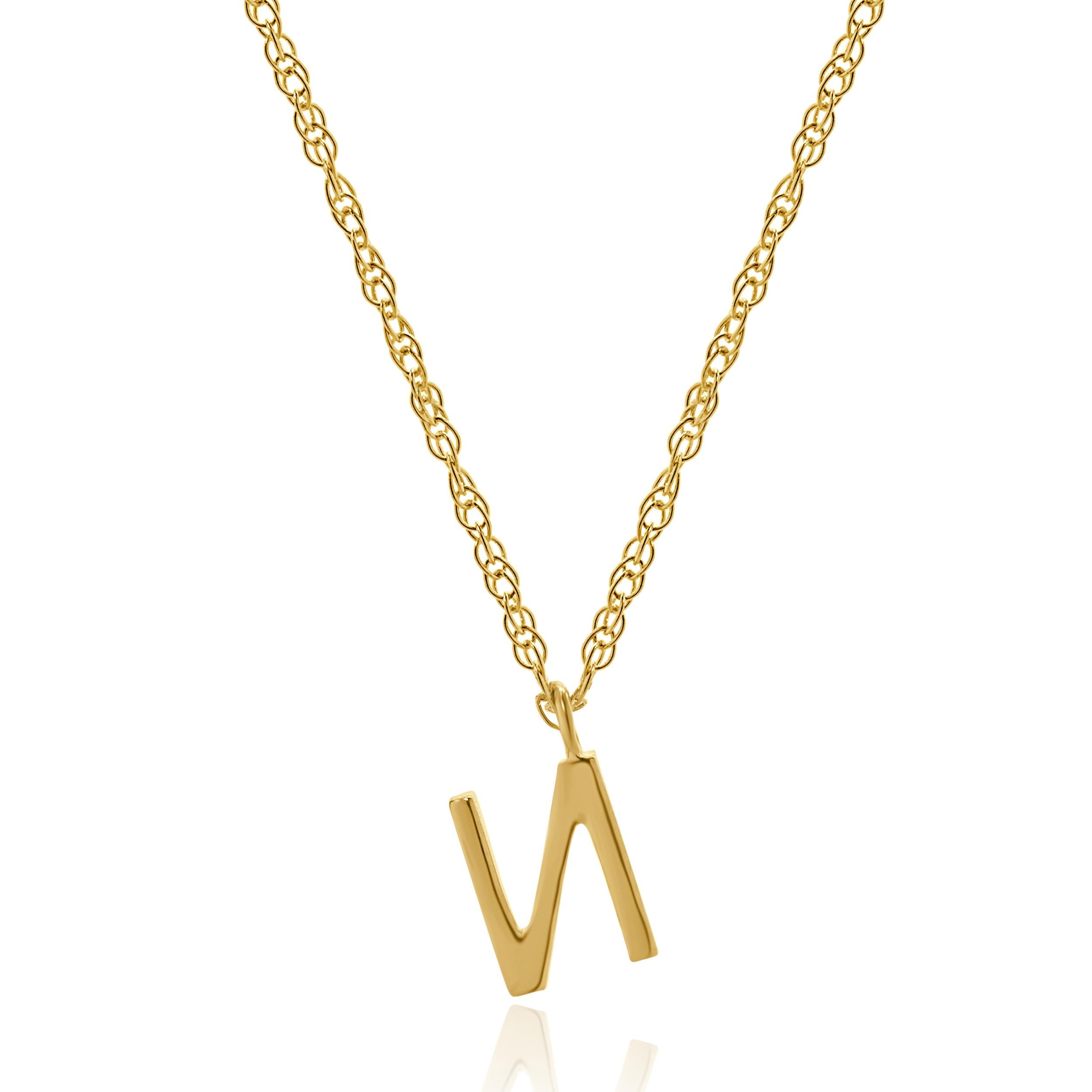 14 Karat Yellow Gold Diamond Initial N Necklace In Excellent Condition For Sale In Scottsdale, AZ