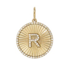 14 Karat Yellow Gold Diamond Initial Pendant ( Personalised)