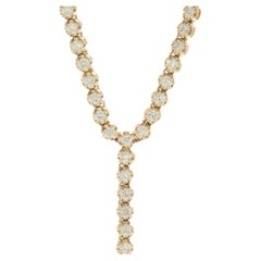 14 Karat Gelbgold Lariat-Halskette mit Diamant-Inline