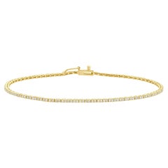 14 Karat Yellow Gold Diamond Inline Tennis Bracelet