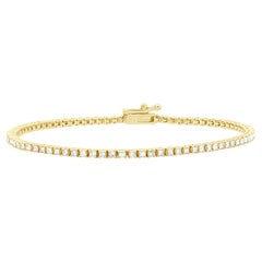 14 Karat Yellow Gold Diamond Inline Tennis Bracelet