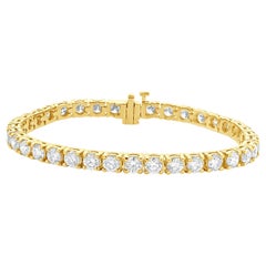 14 Karat Yellow Gold Diamond Inline Tennis Bracelet