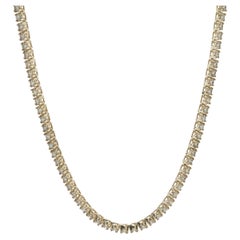 14 Karat Yellow Gold Diamond Inline Tennis Necklace