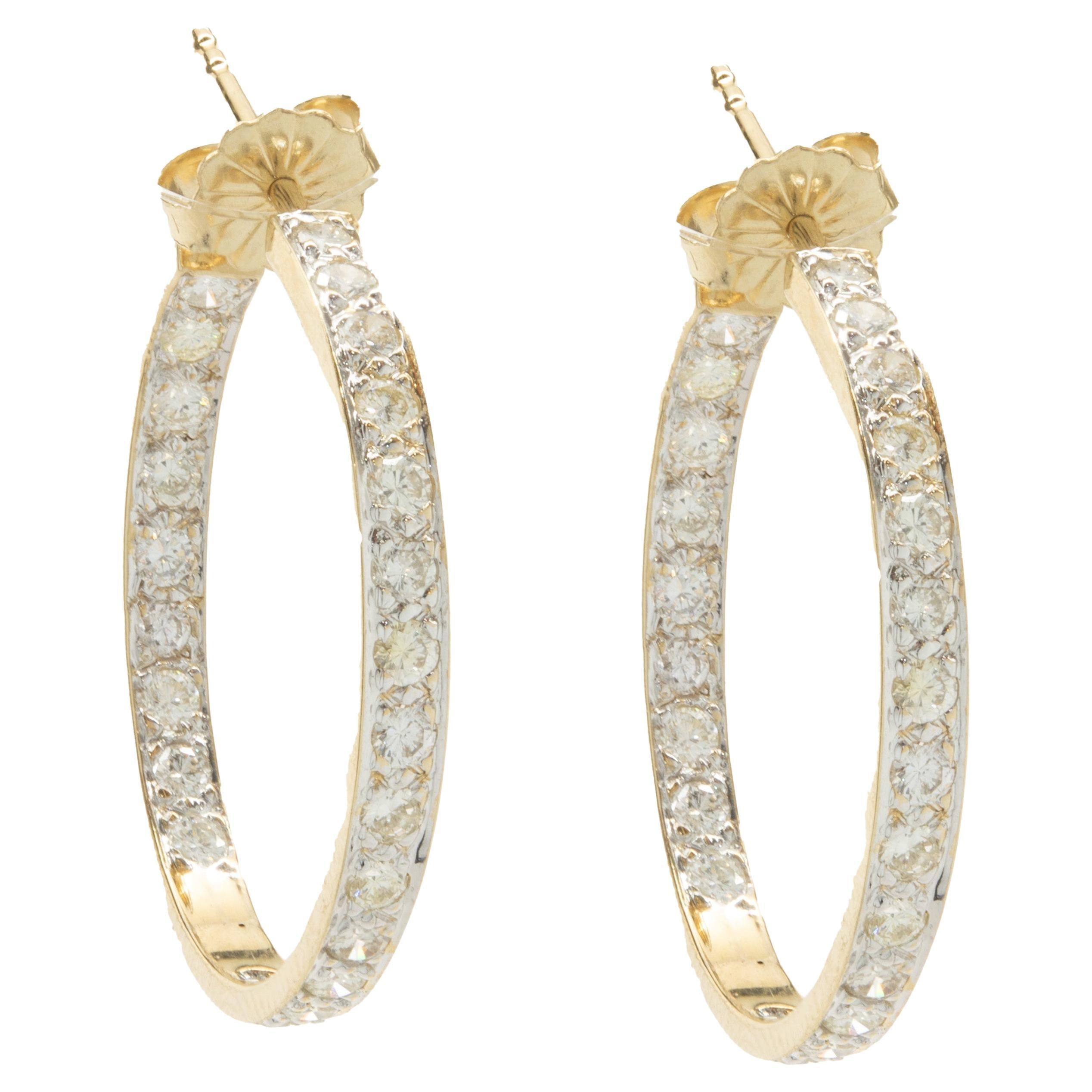 14k Yellow Gold Graduated Sphere Hoop Earrings(5x27mm) main image 0