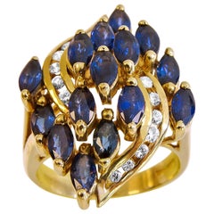 14 Karat Yellow Gold Diamond Ladies Ring