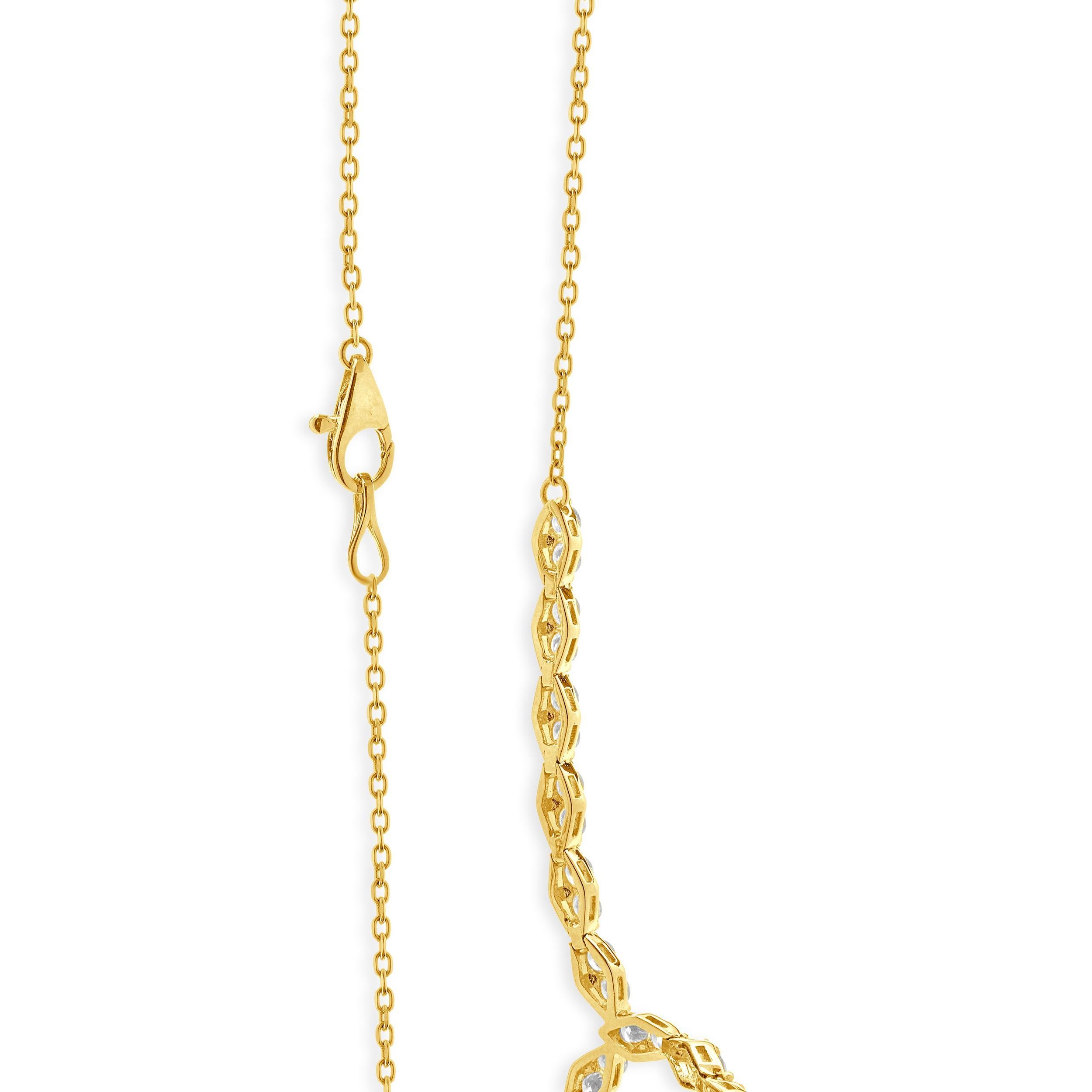 Collana Lariat con diamanti in oro giallo 14 carati In condizioni ottime in vendita a Scottsdale, AZ