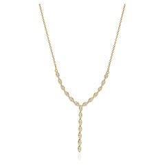 Lariat en or jaune 14 carats et diamants