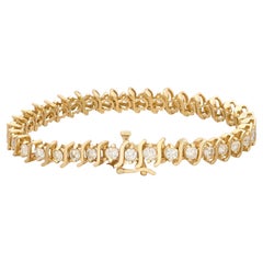 14 karat Yellow Gold Diamond Line Bracelet