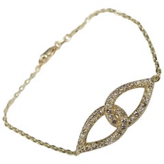 14 Karat Yellow Gold Diamond "Love Knot" Bracelet