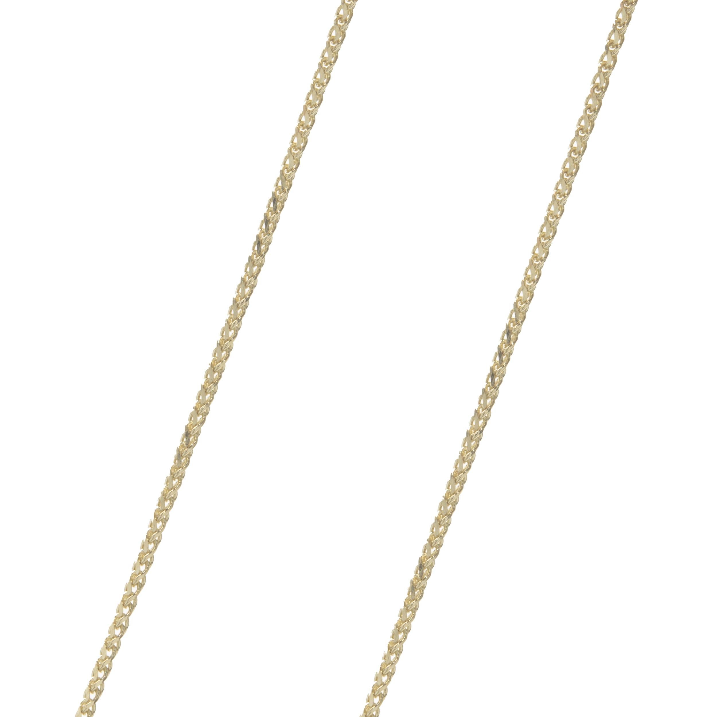 14 Karat Yellow Gold Diamond M Necklace In Excellent Condition For Sale In Scottsdale, AZ