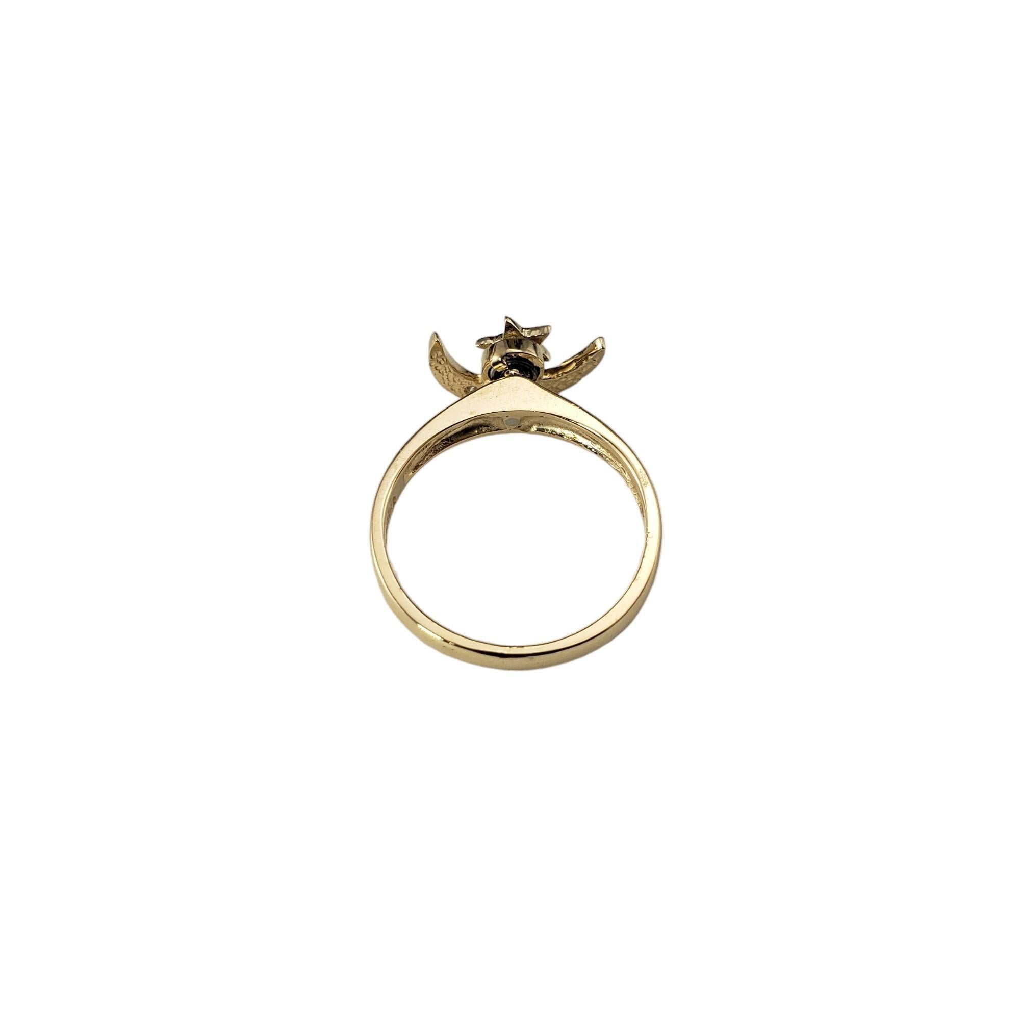 Women's 14 Karat Yellow Gold & Diamond Moon & Star Spinner Ring Size 5.5 #17023