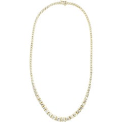 14 Karat Yellow Gold Diamond Necklace 7.5 Carat Twt
