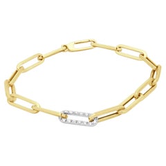 14 Karat Gelbgold Diamant-Briefklammer-Armband