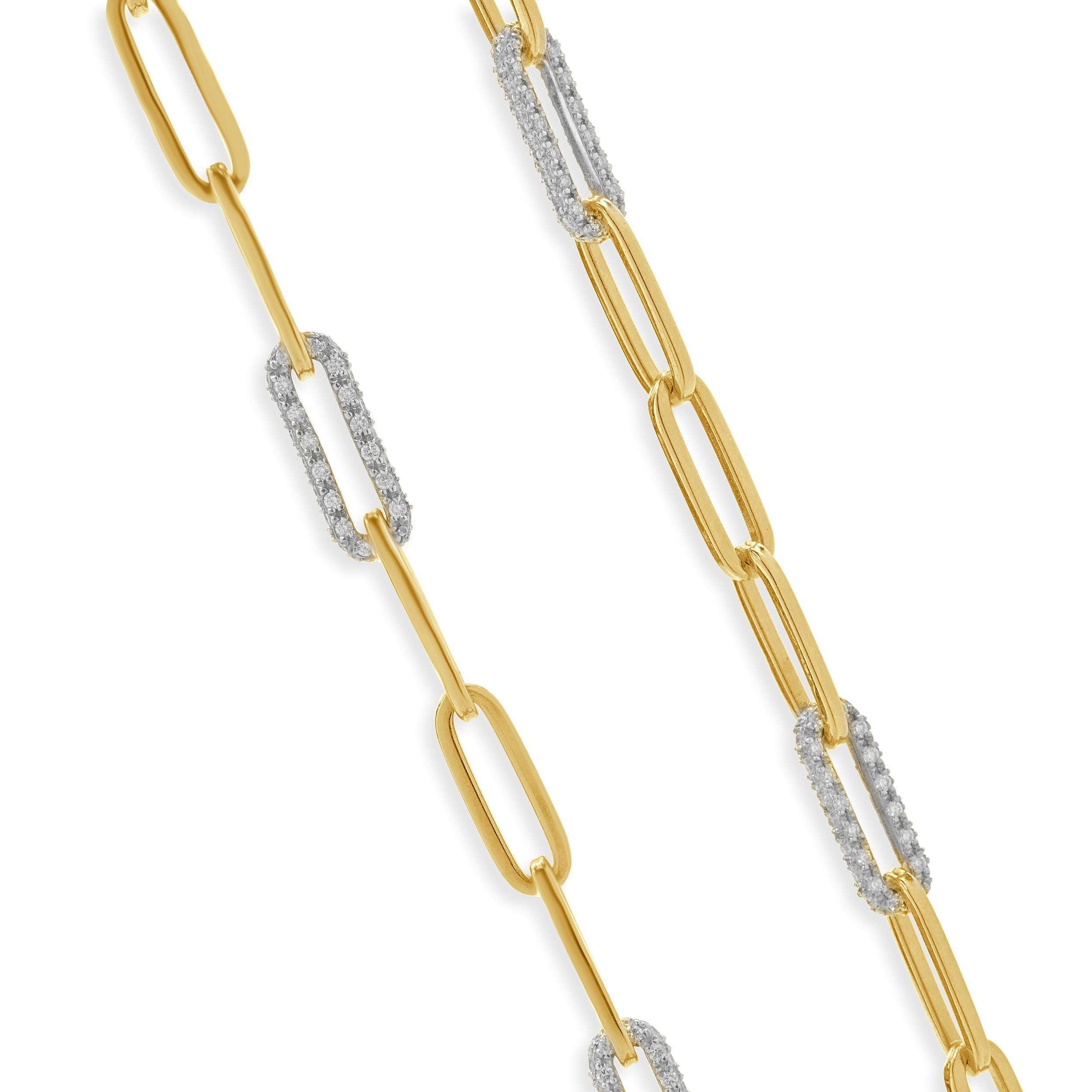 Collier clip en or jaune 14 carats avec diamants Excellent état - En vente à Scottsdale, AZ