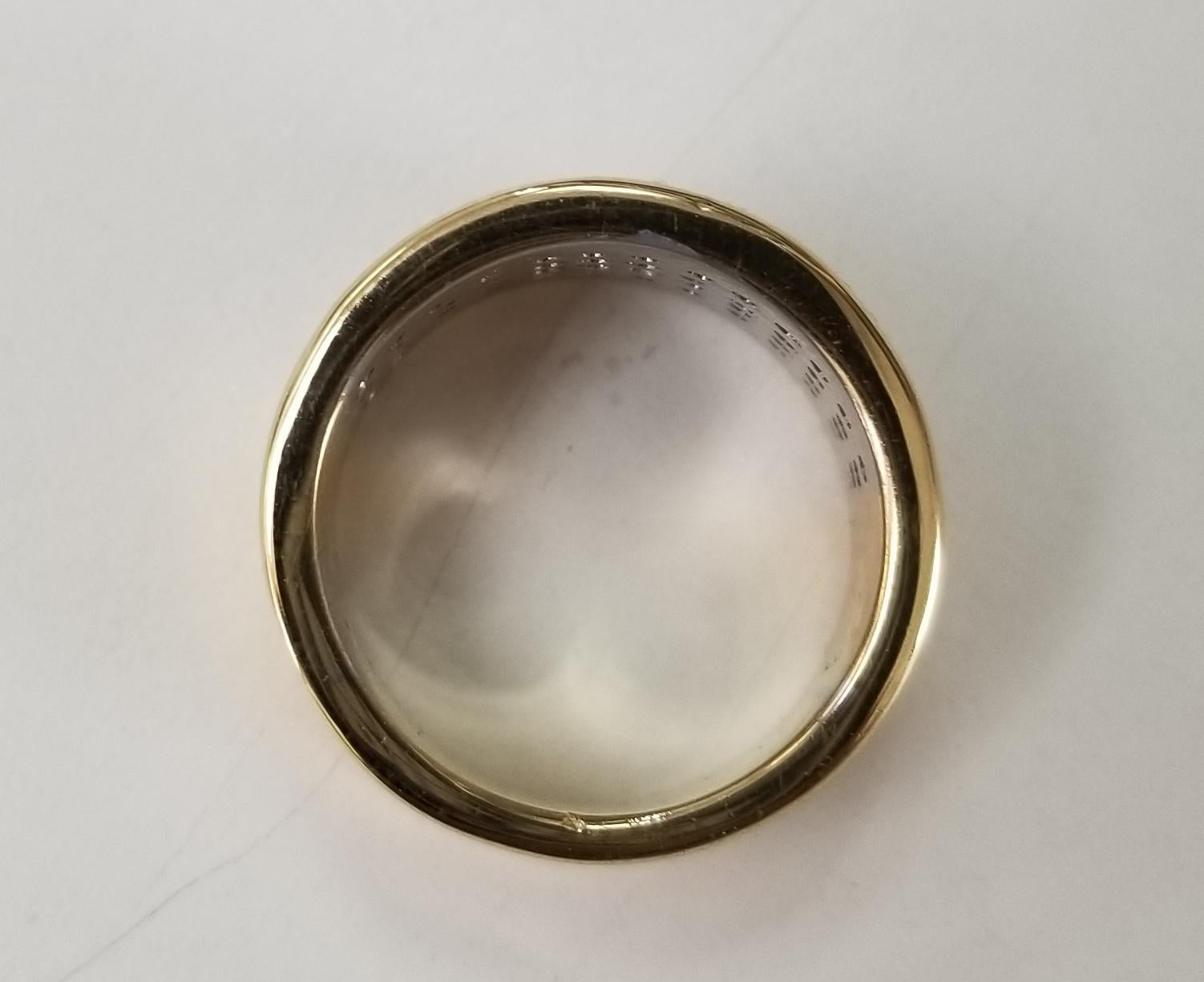 Round Cut 14 Karat Yellow Gold Diamond Pave' Set Ring For Sale