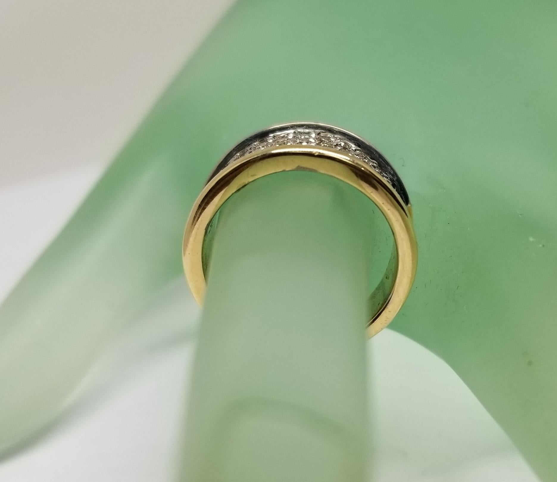 Women's 14 Karat Yellow Gold Diamond Pave' Set Ring For Sale