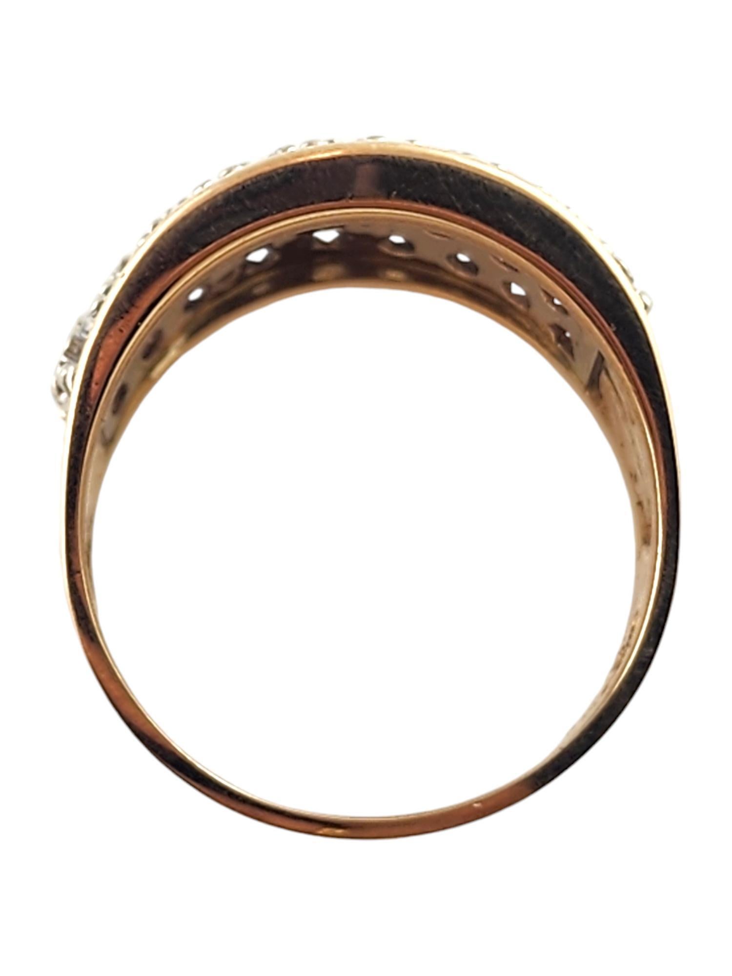 Brilliant Cut 14 Karat Yellow Gold Diamond Pave Wide Band Ring Size 7.75 #19028 For Sale