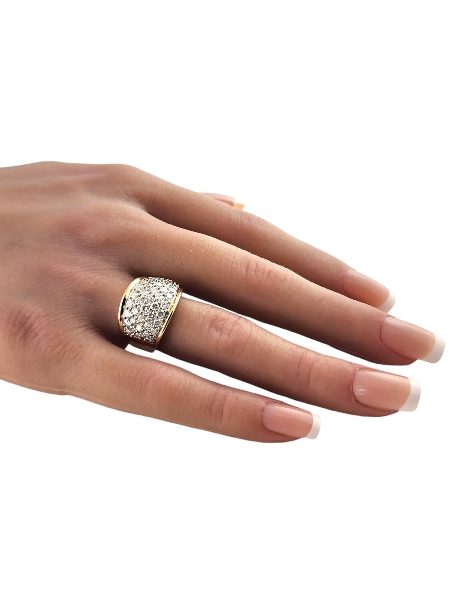 14 Karat Yellow Gold Diamond Pave Wide Band Ring Size 7.75 #19028 For Sale 2