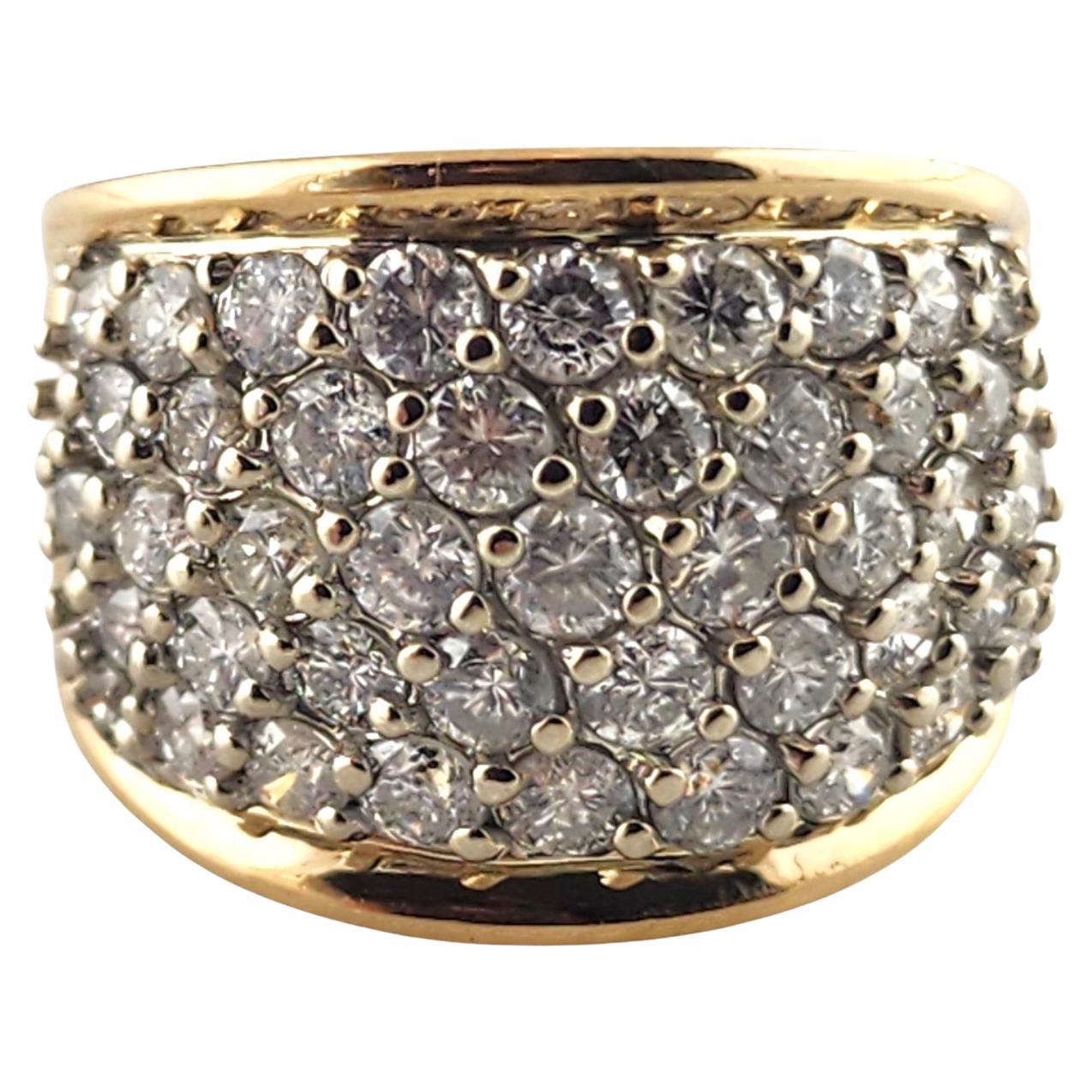 14 Karat Yellow Gold Diamond Pave Wide Band Ring Size 7.75 #19028