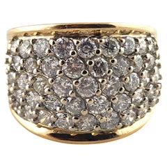 14 Karat Gelbgold Diamant Pave breiter Bandring Größe 7,75 #19028