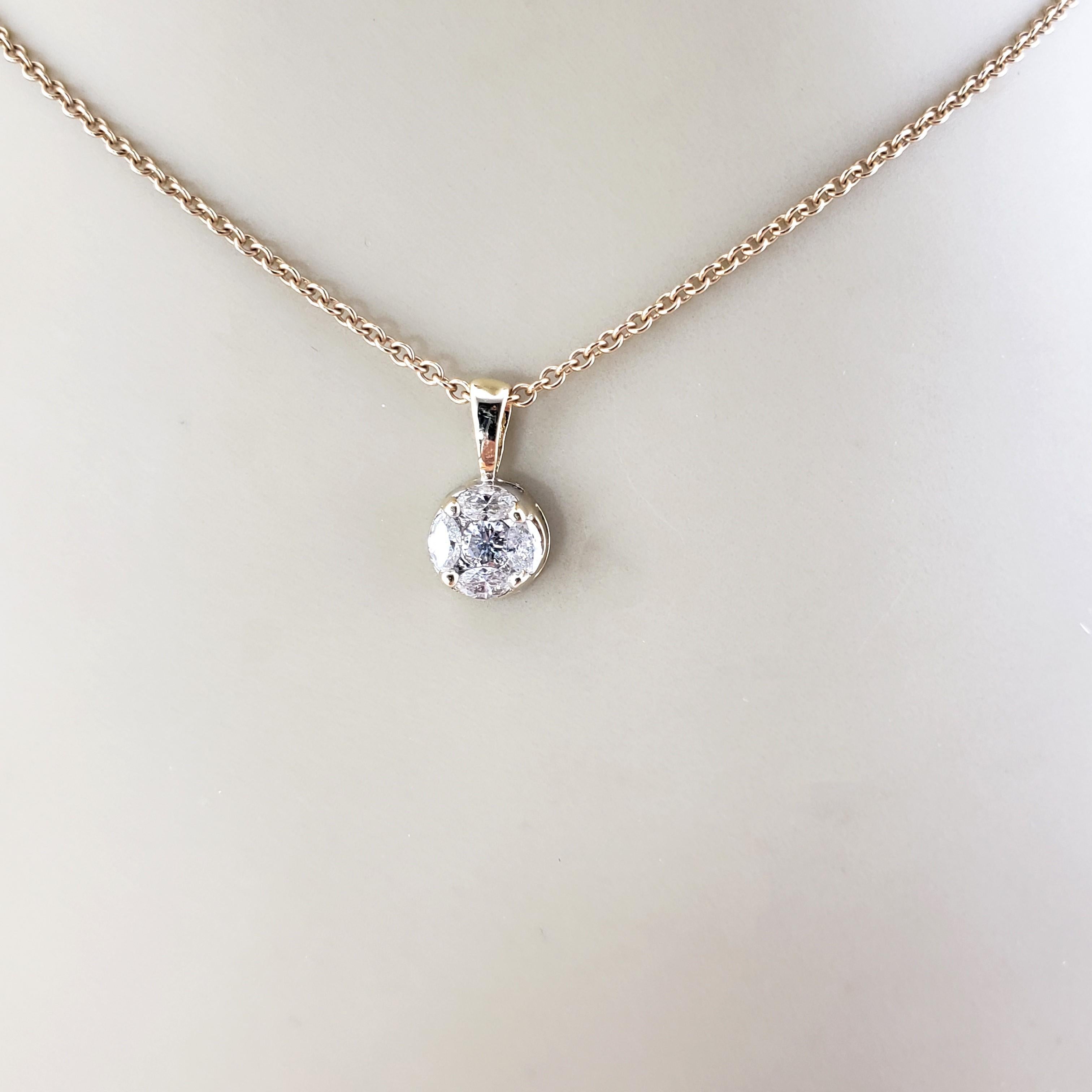 Pendentif en or jaune 14 carats avec diamant n°15978 en vente 2