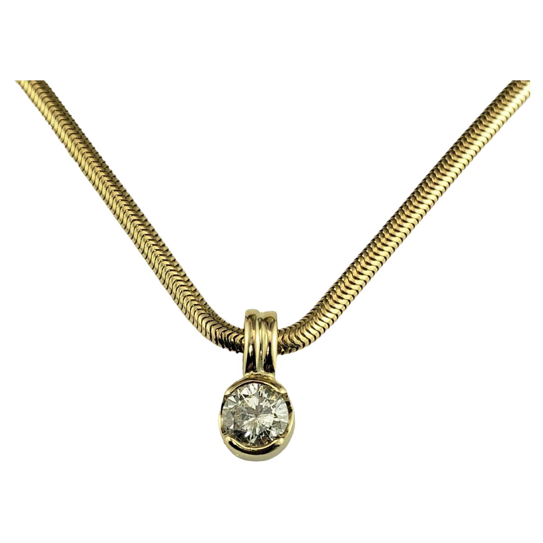 14 Karat Yellow Gold Diamond Pendant Necklace #16102 For Sale