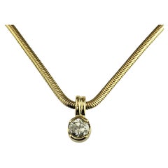 14 Karat Yellow Gold Diamond Pendant Necklace #16102