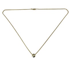 14 Karat Yellow Gold Diamond Pendant Necklace #19202