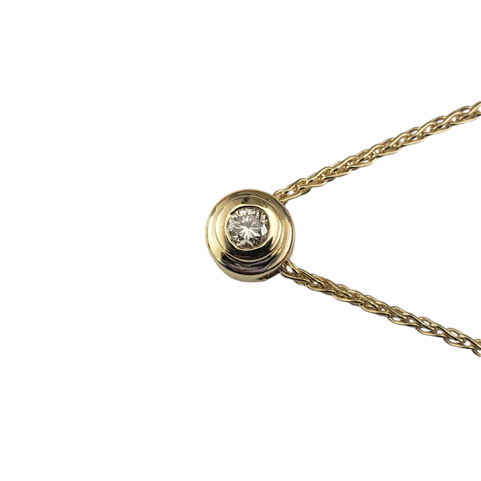 Brilliant Cut 14 Karat Yellow Gold Diamond Pendant Necklace #19202