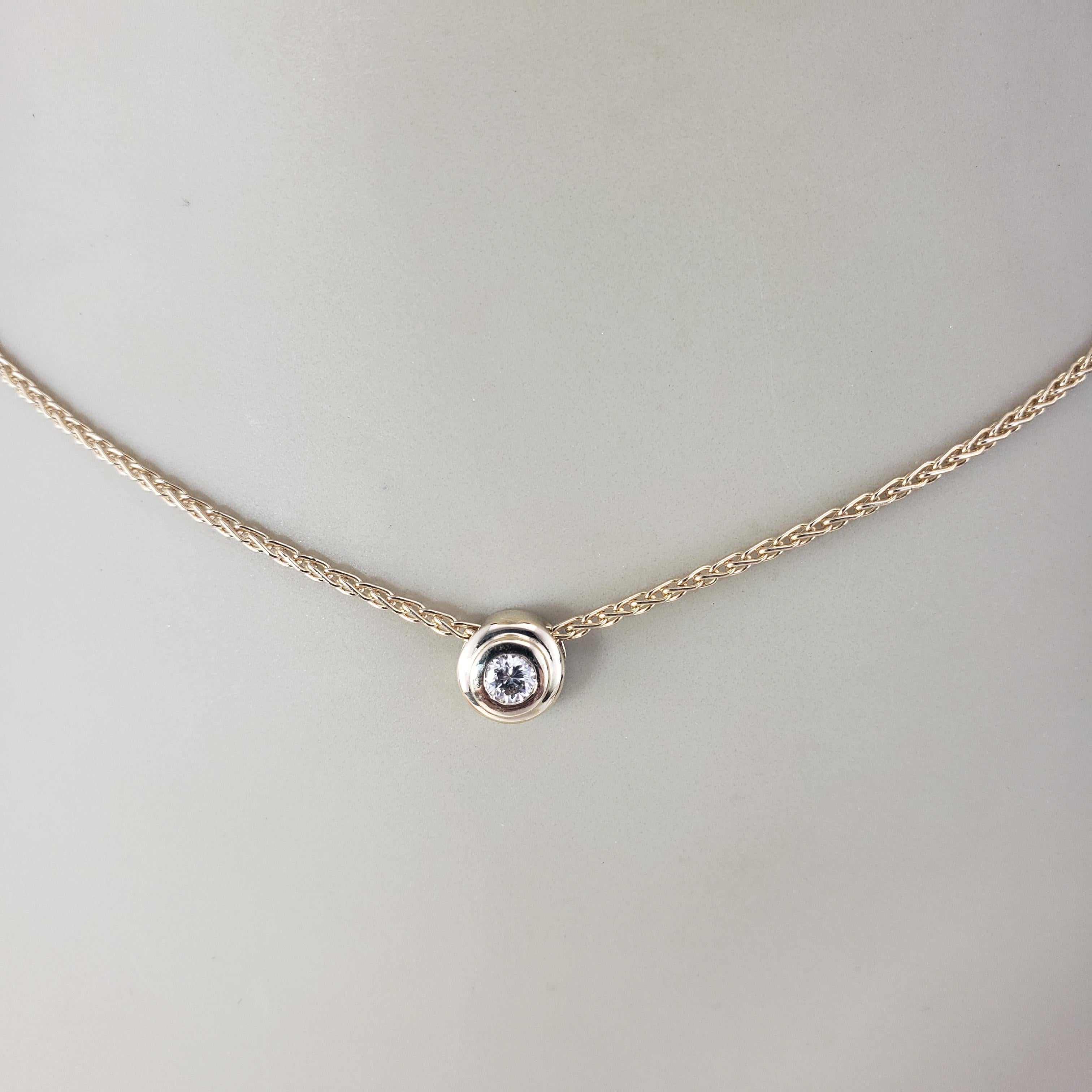 14 Karat Yellow Gold Diamond Pendant Necklace #19202 2