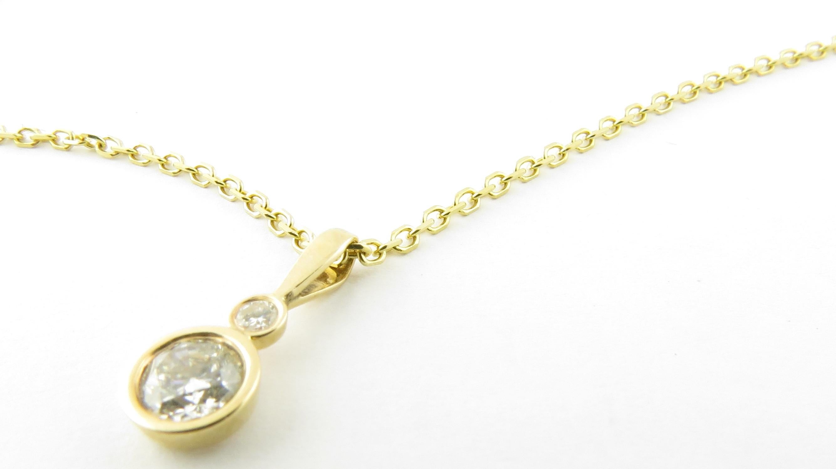 Women's 14 Karat Yellow Gold Diamond Pendant Necklace