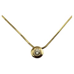 14 Karat Yellow Gold Diamond Pendant Necklace