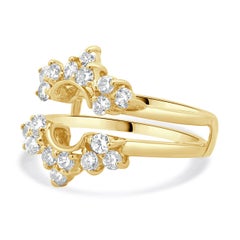 14 Karat Yellow Gold Diamond Ring Guard