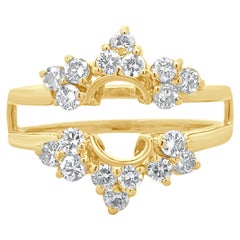Bague de protection en or jaune 14 carats pour diamants