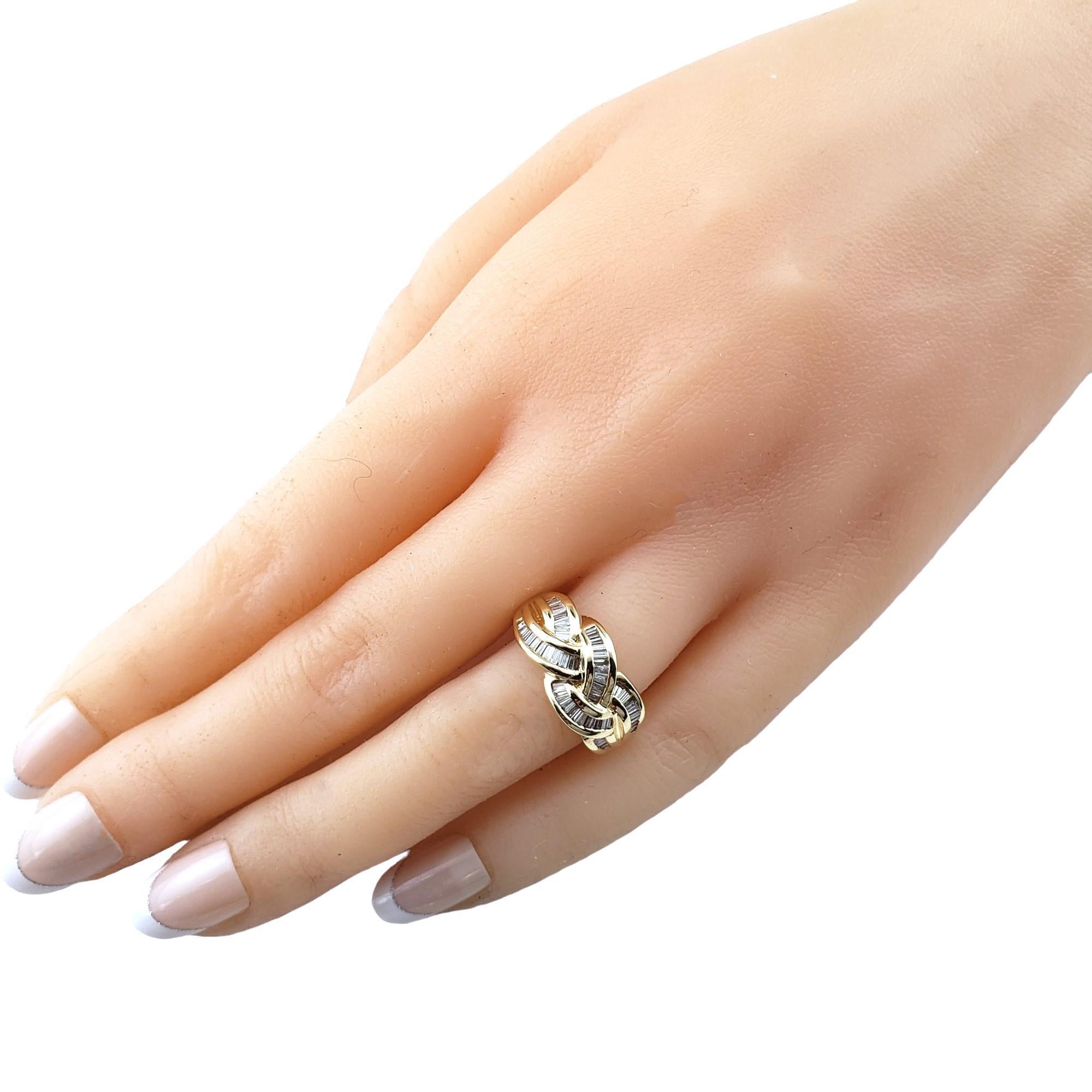 14 Karat Yellow Gold Diamond Ring Size 5.5 #15378 For Sale 1
