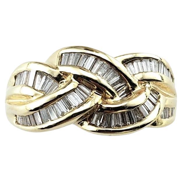  14 Karat Yellow Gold Diamond Ring Size 5.5 #15378 For Sale