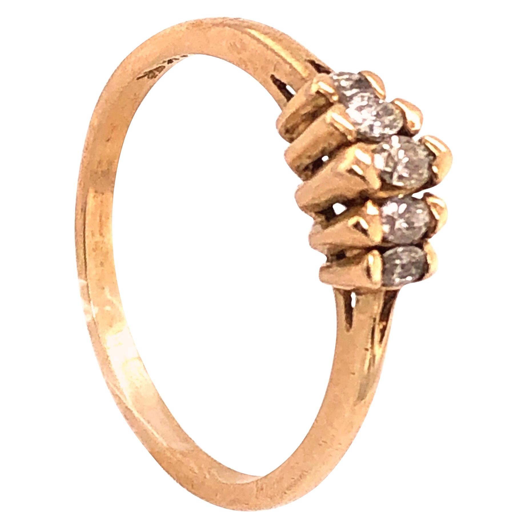 14 Karat Yellow Gold Diamond Ring with Five Stones 0.25 TDW