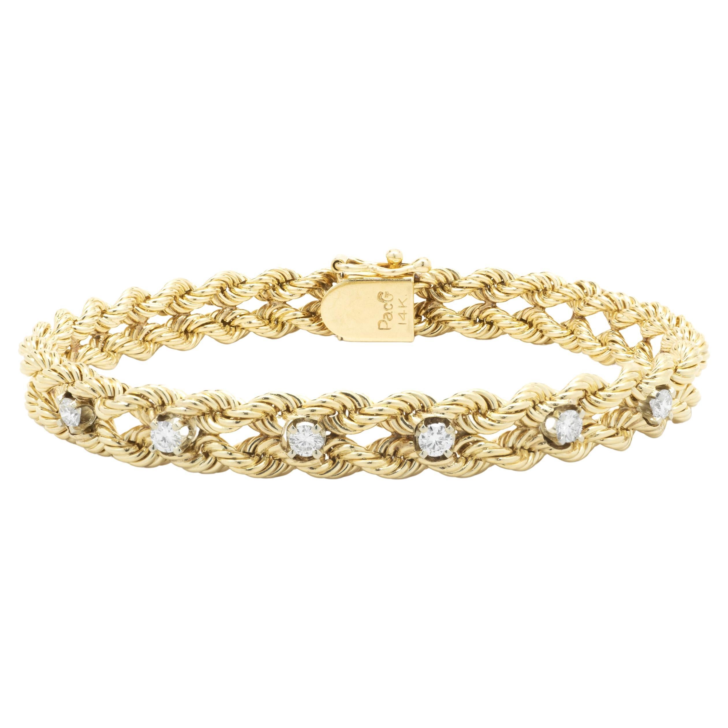 A Sensuous and Tactile Gold Rope Bracelet For Sale at 1stDibs