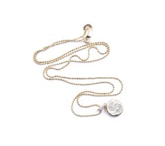 Collier à disques en or jaune 14 carats avec diamants en forme de S