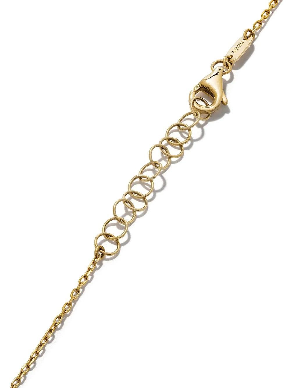 Women's 14 Karat Yellow Gold Diamond Seven Necklace For Sale