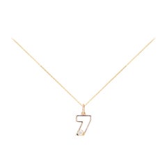 14 Karat Yellow Gold Diamond Seven Necklace