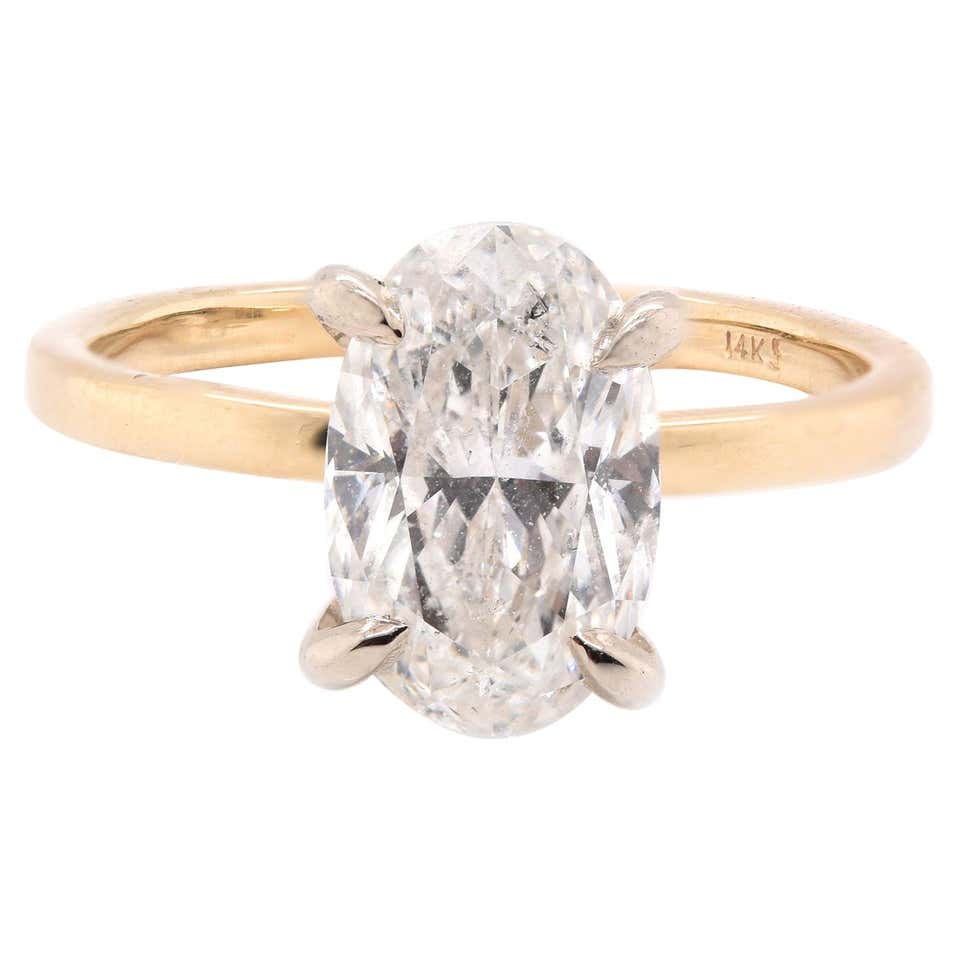 14 Karat Yellow Gold Marquise Diamond Solitaire Engagement Ring For ...