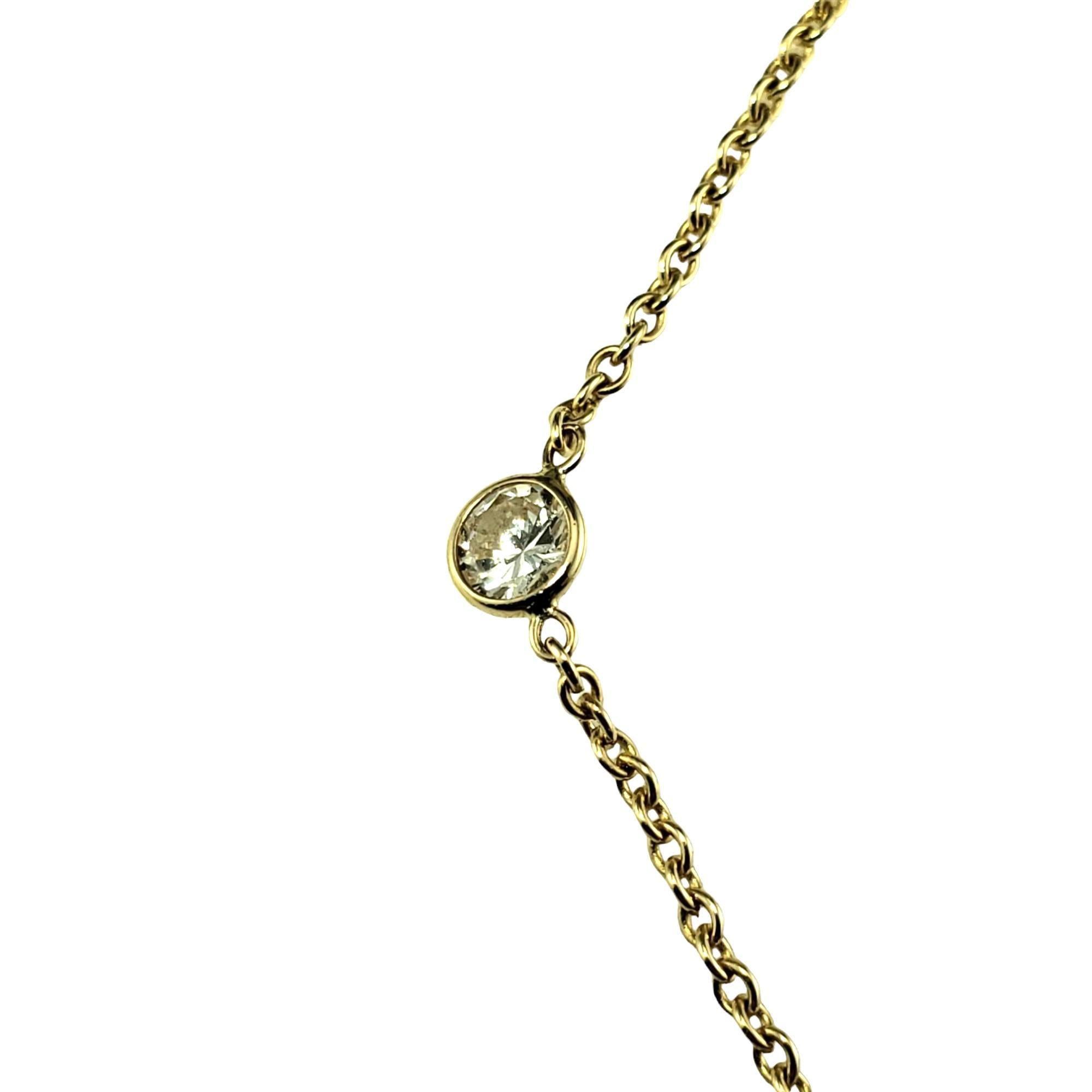 Round Cut 14 Karat Yellow Gold Diamond Solitaire Necklace #16120 For Sale