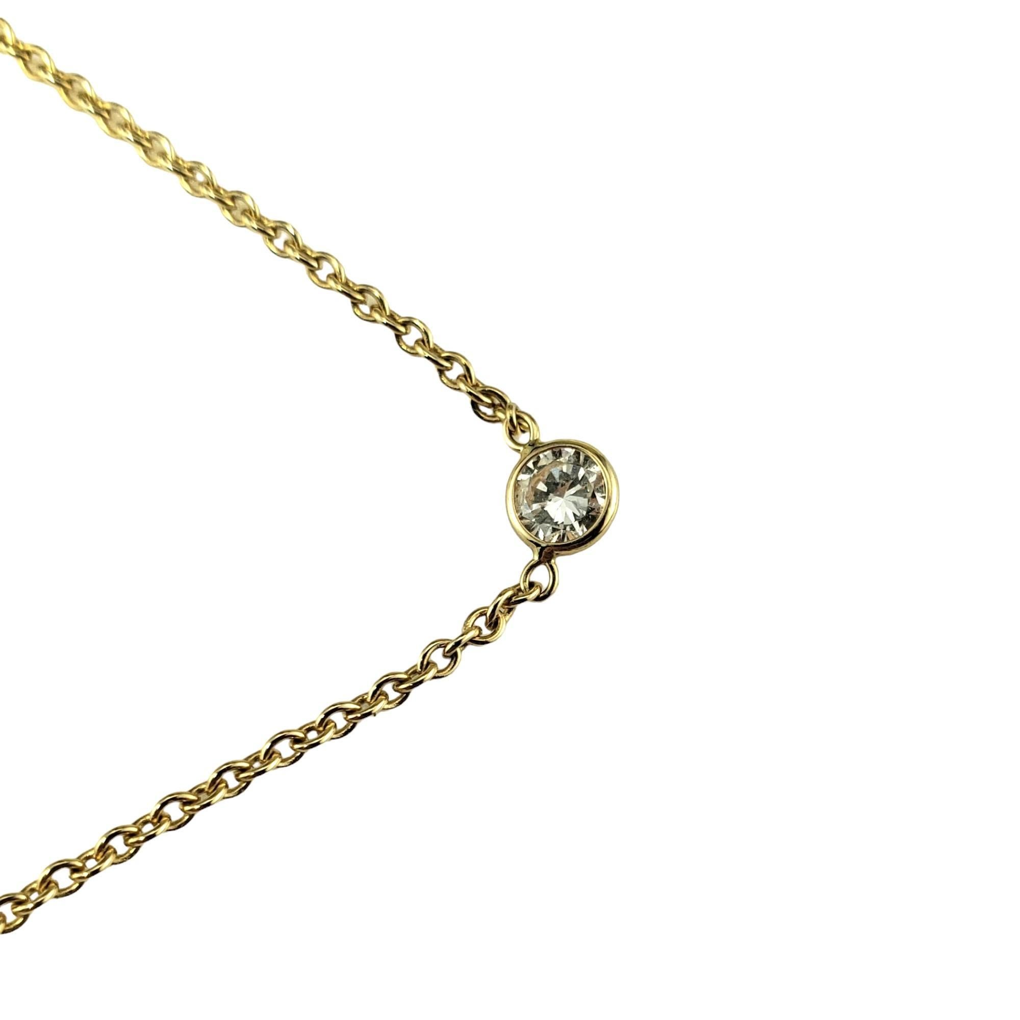 14 Karat Yellow Gold Diamond Solitaire Necklace #16120 In Good Condition For Sale In Washington Depot, CT