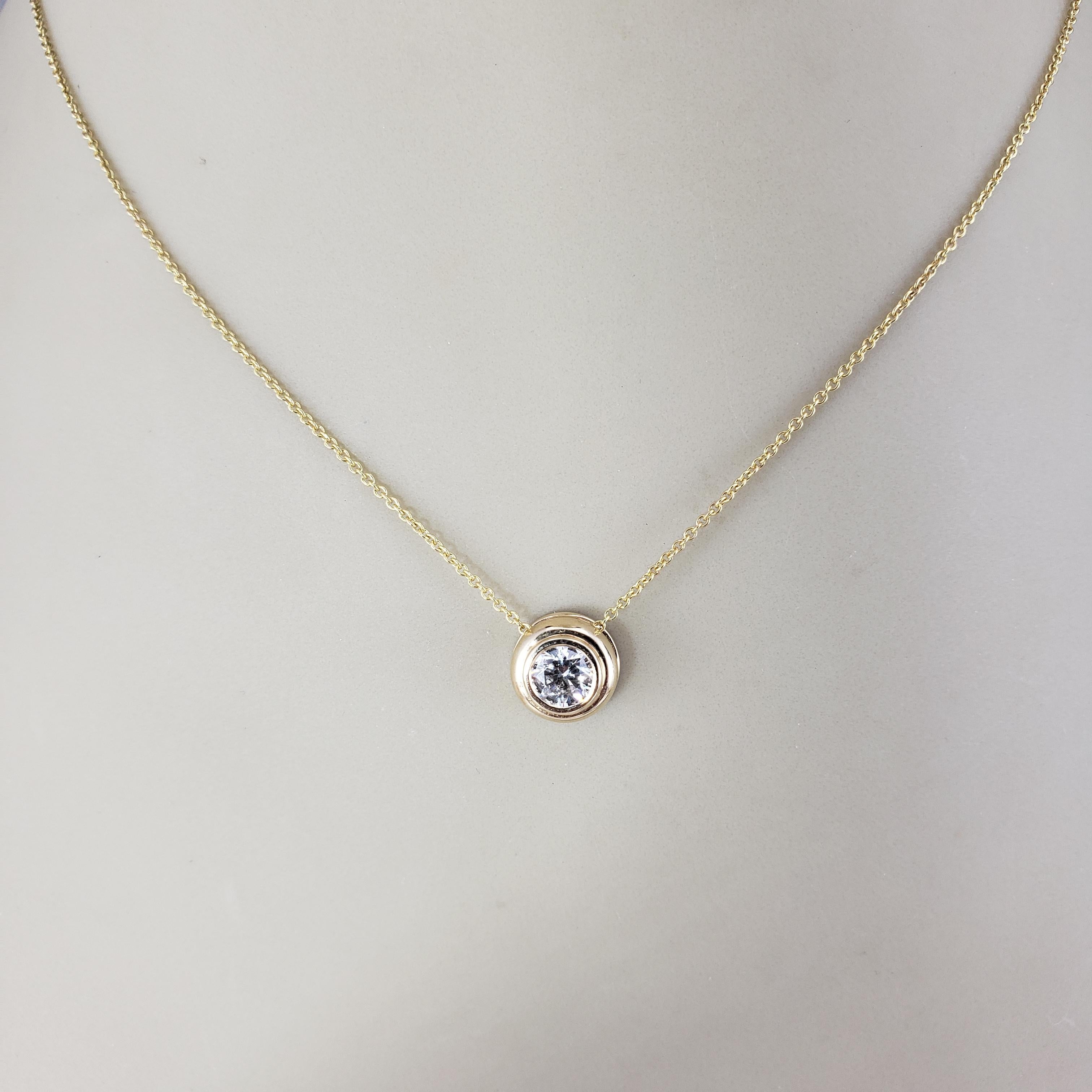 Women's 14 Karat Yellow Gold Diamond Solitaire Necklace #18969
